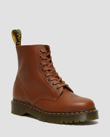 Brown Men's Dr Martens 1460 Pascal Bex Leather Lace Up Boots | CA 523PJJ